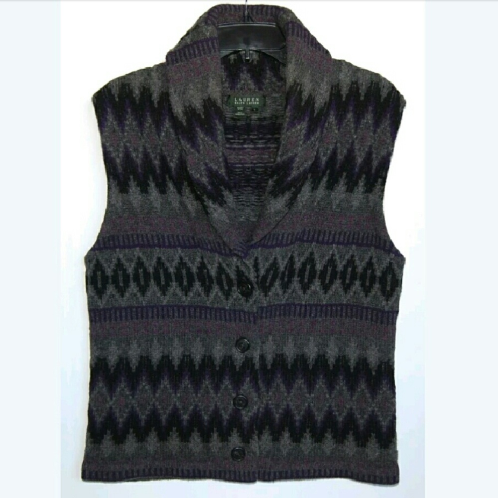 Ralph Lauren lambswool button front vest